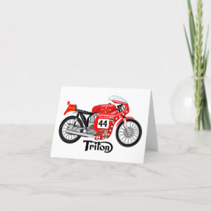 Klassische Triton-Motorrad-Grußkarte. Dankeskarte