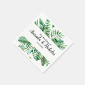 Klassische tropische Blätter Grün Hochzeit Serviette (Ecke)