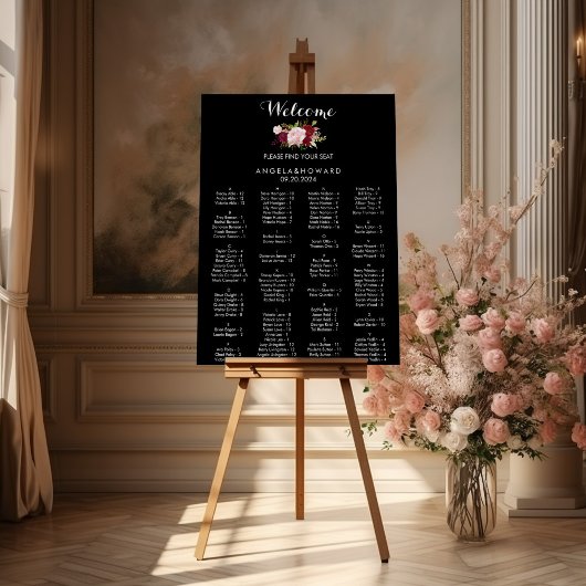 Klassische tropische schwarz-alphabetische Sitzkar Poster