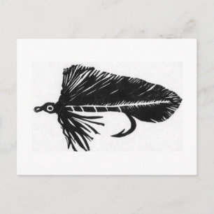 Klassische Trout Fly Postcard "Black Matuka" Postkarte