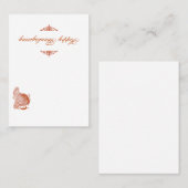 Klassische Türkei Erntedank Platzkarte (Vorne/Hinten)