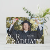 Klassische Typografie 2 Foto Graduate Ankündigung (Stehend Vorderseite)
