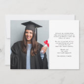 Klassische Typografie 2 Foto Graduate Ankündigung (Rückseite)