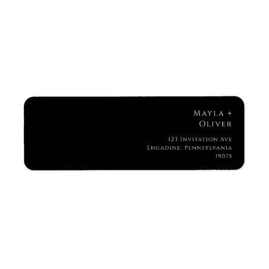 Klassische Typografie | Black Return Address Label (Vorne)