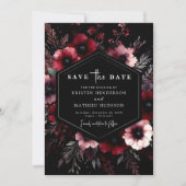 Klassische Typografie Burgundy Wedding Save The Date (Vorderseite)