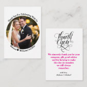 klassische Typografie danke Ihnen Hochzeit Foto Mitteilungskarte (Vorne/Hinten)