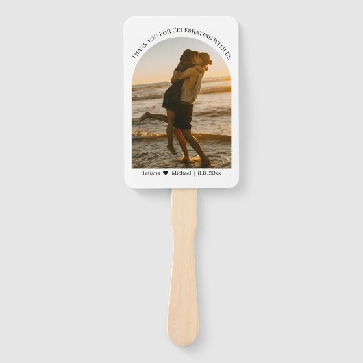 klassische Typografie danke Ihnen Hochzeitsbogen F Fächer (Vorderseite)