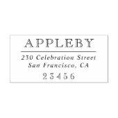 Klassische Typografie | Familienname und Rücksende Gummistempel (Prägung)