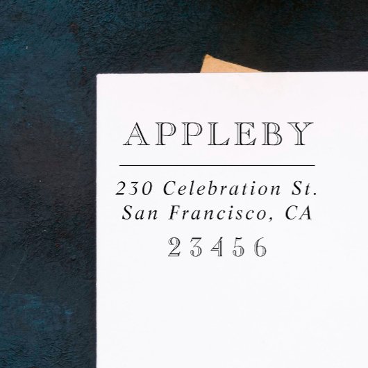 Klassische Typografie | Familienname und Rücksende Permastempel