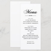 Klassische Typografie-Hochzeit in Schwarz-Weiß Menükarte (Vorne/Hinten)
