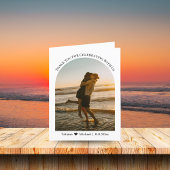 Klassische Typografie Hochzeitssommer Foto Dankeskarte