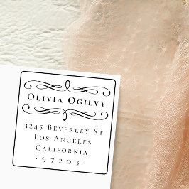 Klassische Typografie-Individuelle Name-Rücksendea Gummistempel