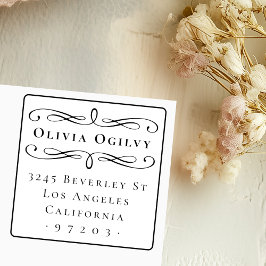 Klassische Typografie-Individuelle Name-Rücksendea Permastempel