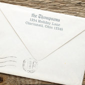 Klassische Typografie mit einfacher Rücksendeadres Permastempel