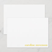 Klassische Typografie Personalisiert Gelbe Vollnam Dankeskarte (Vorne/Hinten)