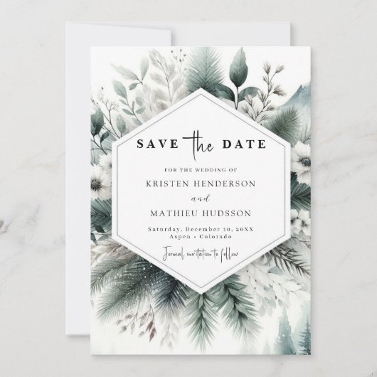 Klassische Typografie Save The Date (Vorderseite)