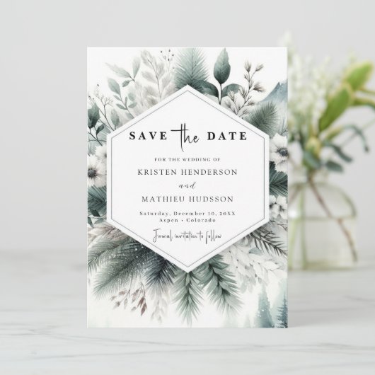 Klassische Typografie Save The Date (Stehend Vorderseite)