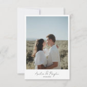 Klassische Typografie Script-Foto Hochzeit Dankeskarte (Rückseite)