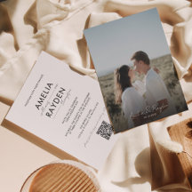 Klassische Typografie Script Foto QR Code Hochzeit
