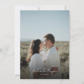 Klassische Typografie Script Foto QR Code Hochzeit Einladung (Rückseite)