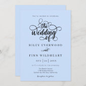 Klassische Typografie-Skripteinladung zur Hochzeit Einladung (Vorne/Hinten)