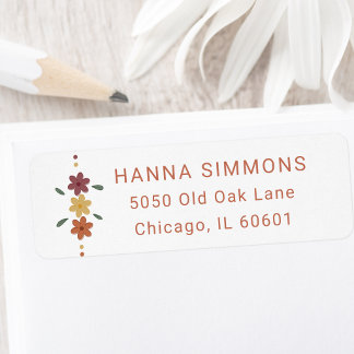 Klassische Typografie Trendy Boho Florale Adresse
