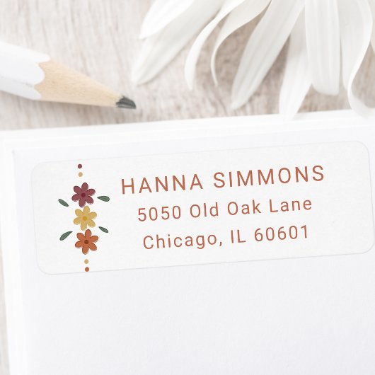 Klassische Typografie Trendy Boho Florale Adresse