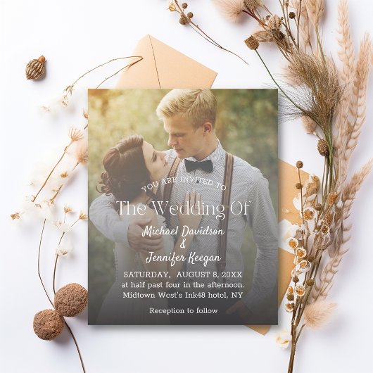 Klassische Typografie verblasste Foto Hochzeitsein