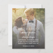 Klassische Typografie verblasste Foto Hochzeitsein (Vorderseite)