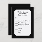 Klassische UAWG mit Schwarz-Weiß-Menü RSVP Karte (Vorne/Hinten)