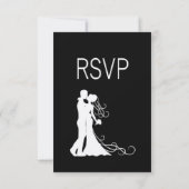 Klassische UAWG mit Schwarz-Weiß-Menü RSVP Karte (Rückseite)