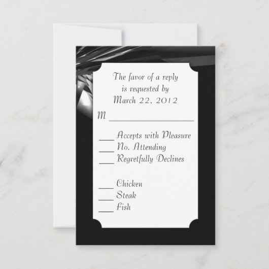 Klassische UAWG mit Schwarz-Weiß-Menü RSVP Karte (Vorderseite)