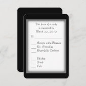 Klassische UAWG mit Schwarz-Weiß-Menü RSVP Karte (Vorne/Hinten)