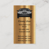 Klassische Uber Driver Gold Tone Business Cards Visitenkarte (Vorderseite)