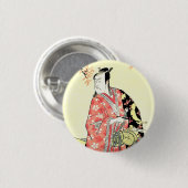 Klassische ukiyo-e Traditionelle japanische Samura Button (Vorne & Hinten)