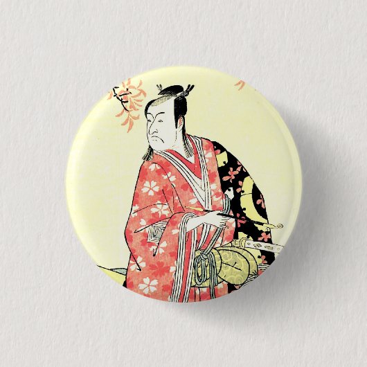 Klassische ukiyo-e Traditionelle japanische Samura Button (Vorderseite)
