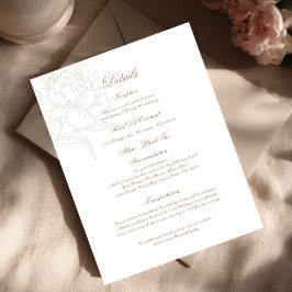 Klassische Umriss-Blumendetails Einlagekarte Begleitkarte