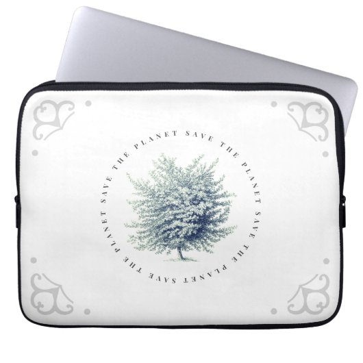 Klassische Umwelt rettet den Planeten Baum Laptopschutzhülle (Vorderseite)