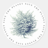 Klassische Umwelt rettet den Planeten Baum Runder Aufkleber (Vorderseite)