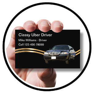 Klassische unabhängige Uber-Treiber-Visitenkarten Visitenkarte