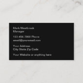 Klassische und Coole Bauthemenkarten Visitenkarte (Rückseite)