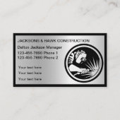 Klassische und Coole Silber-Metallaussehkonstrukti Visitenkarte (Vorderseite)