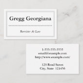 Klassische und einfache Barrister auf Jura Busines Visitenkarte (Vorne/Hinten)