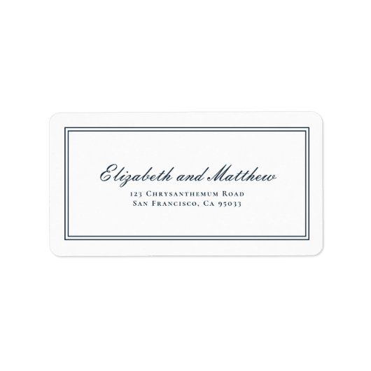 Klassische und einfache Elegante Hochzeitsfeiern - Adressaufkleber (Vorne)