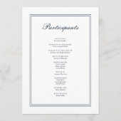 Klassische und einfache Hochzeit Programm (Rückseite)