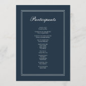 Klassische und einfache Hochzeit Programm (Rückseite)