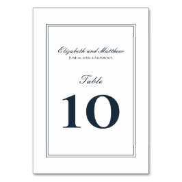Klassische und einfache Hochzeit Tischnummer