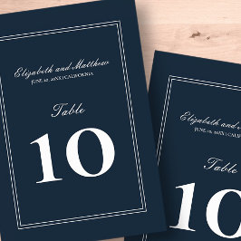 Klassische und einfache Hochzeit Tischnummer