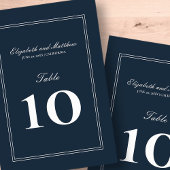 Klassische und einfache Hochzeit Tischnummer