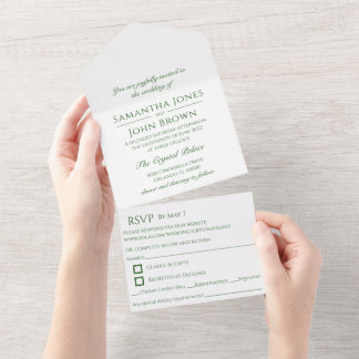 Klassische und einfache Hochzeitseinladung All In One Einladung